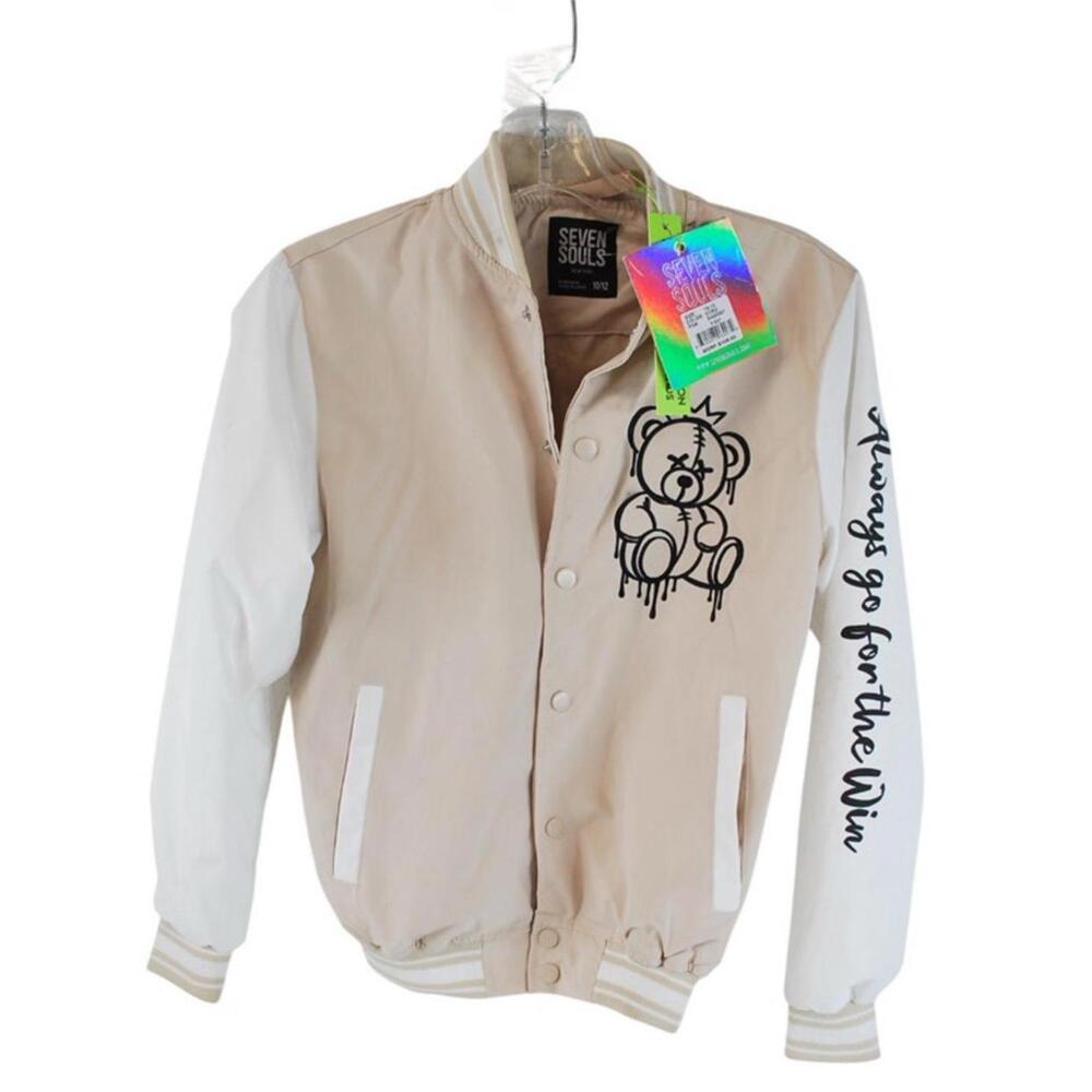 Seven Souls Youth 10-12 Tan/White Street King Teddy Bear Jacket NWT List $108